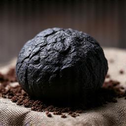 Gros plan sur une truffe noire fraîche récoltée dans la terre.