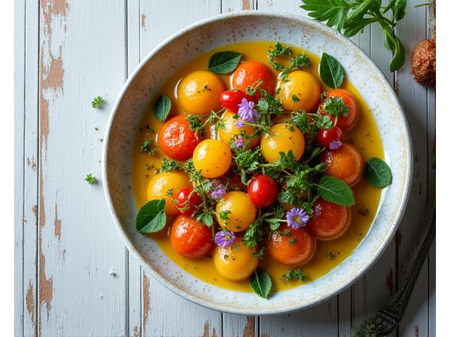 Plat de saison coloré et créatif