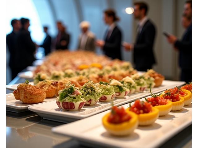 Séminaire d'entreprise avec un buffet traiteur élégant