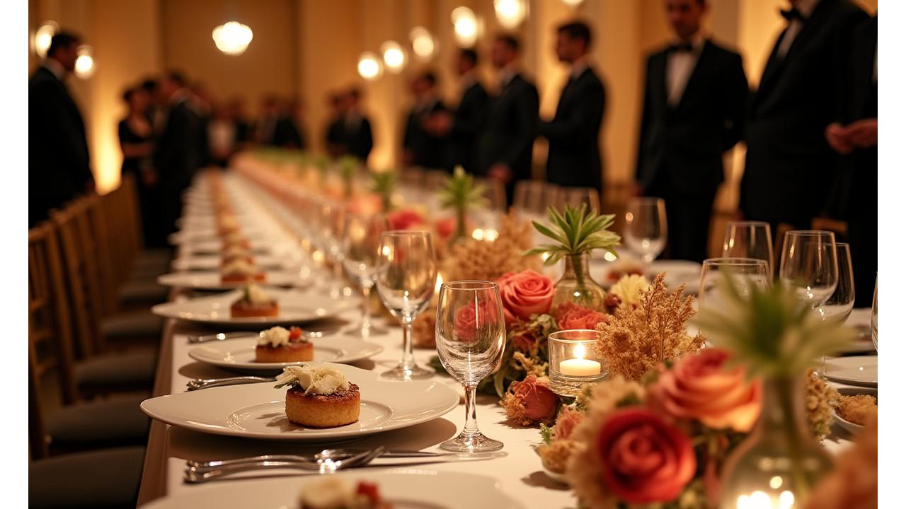 Mise en scène d'un événement de gala avec un service traiteur raffiné par Gastronome & Co.