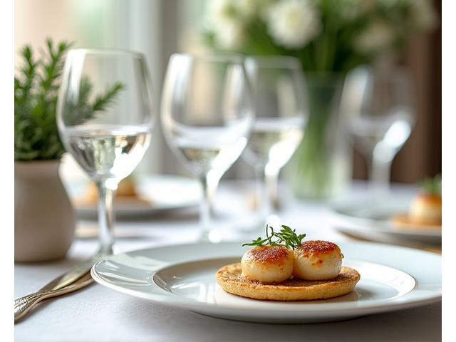 Table de mariage élégamment dressée avec des créations culinaires raffinées