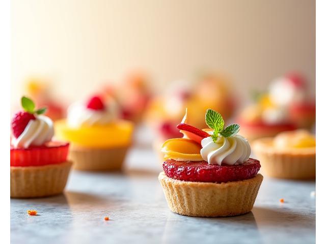 Assortiment de mini-desserts colorés et frais